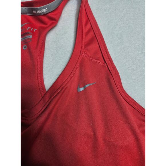Nike running tank top t-shirt size Medium active yoga Dri-Fit stretch red/pink - Picture 3 of 9